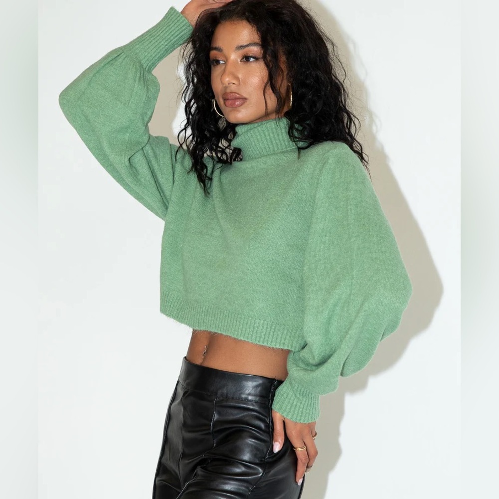 Princess Polly Zahara Cropped Turtleneck Sweater